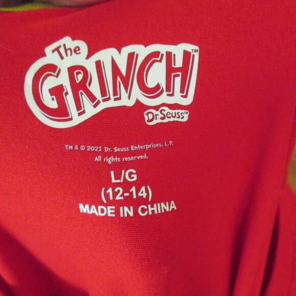Grinch Who Stole Christmas Merry Grinchmas Large 12-14 Soft Sleep Shirt - Picture 5 of 5